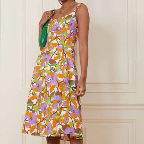 LA DOUBLEJ Sophia floral-print stretch-cotton twill midi dress - Picture 3 of 3